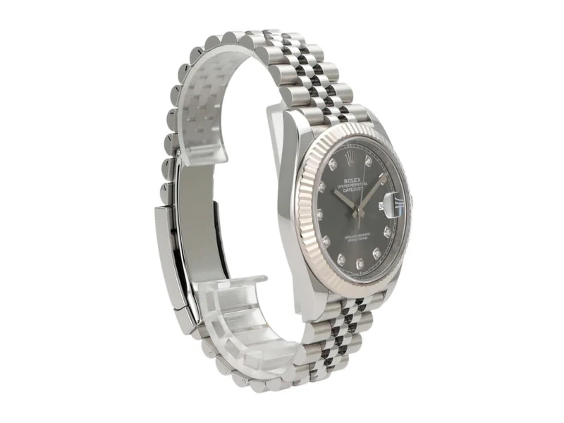 Rolex Datejust 41 Edelstahl Weißgold 126334 Rhodium Diamant Jubile-Band