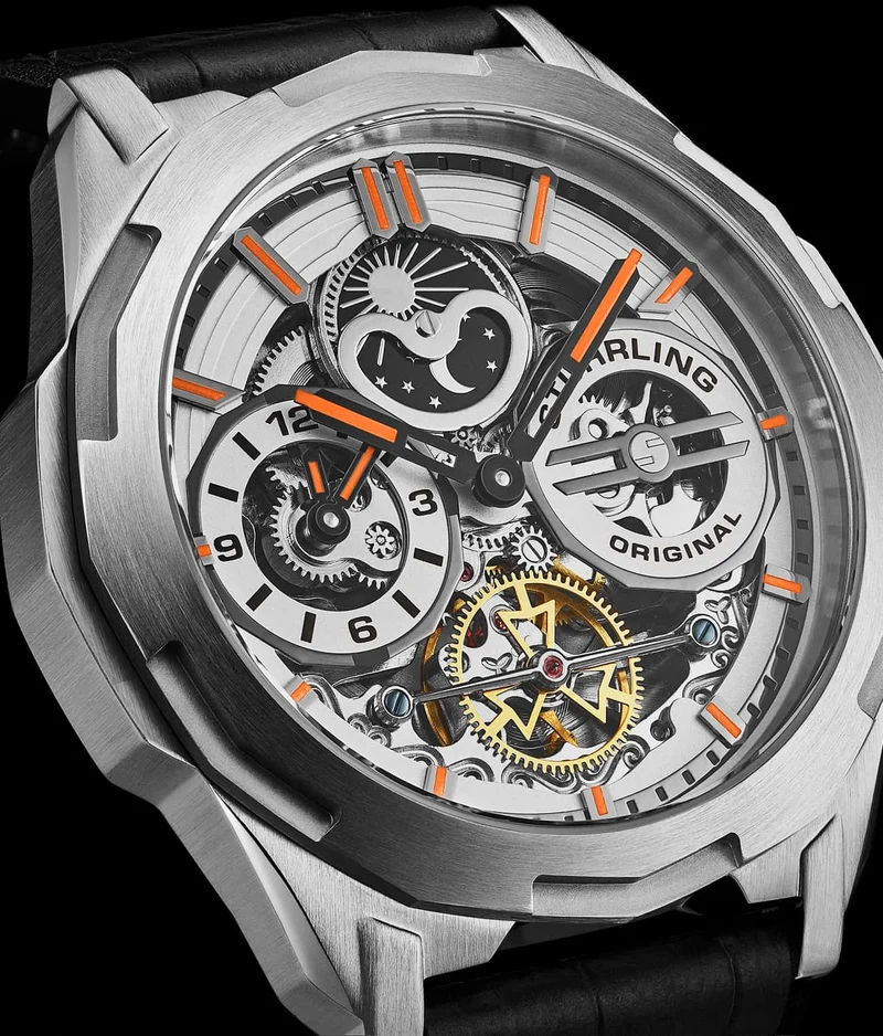 Stührling Dual Time 1012 Automatic Navigator 46mm Skeleton