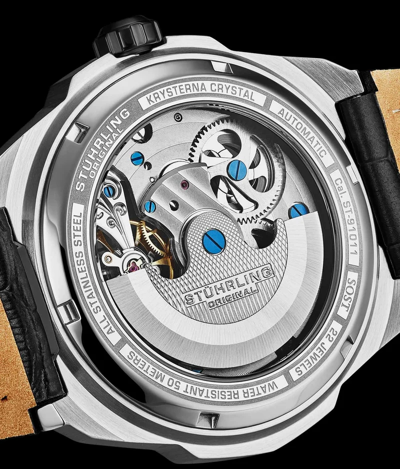 Stührling Dual Time 1012 Automatic Navigator 46mm Skeleton
