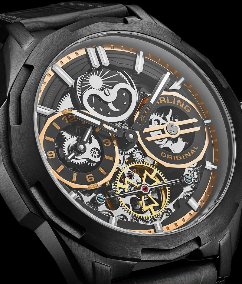 Stührling Dual Time 1012 Automatic Navigator 46mm Skeleton