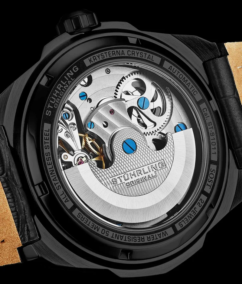 Stührling Dual Time 1012 Automatic Navigator 46mm Skeleton