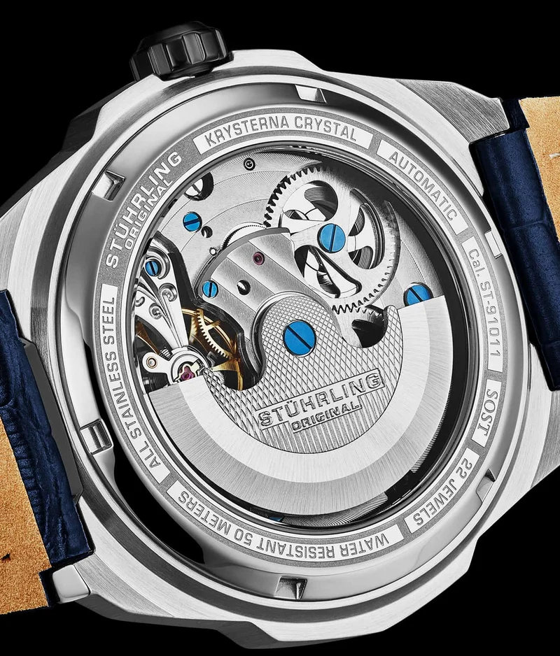 Stührling Dual Time 1012 Automatic Navigator 46mm Skeleton