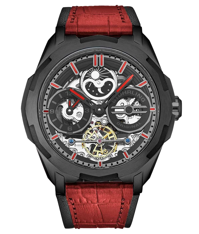 Stührling Dual Time 1012 Automatic Navigator 46mm Skeleton