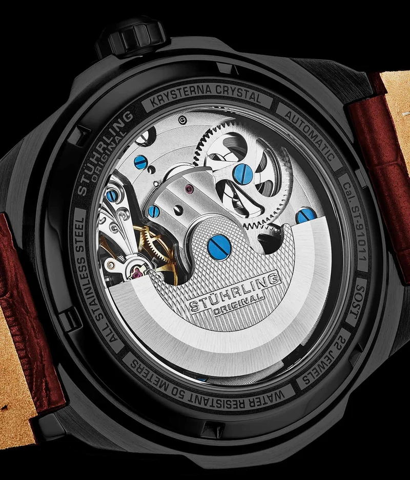 Stührling Dual Time 1012 Automatic Navigator 46mm Skeleton