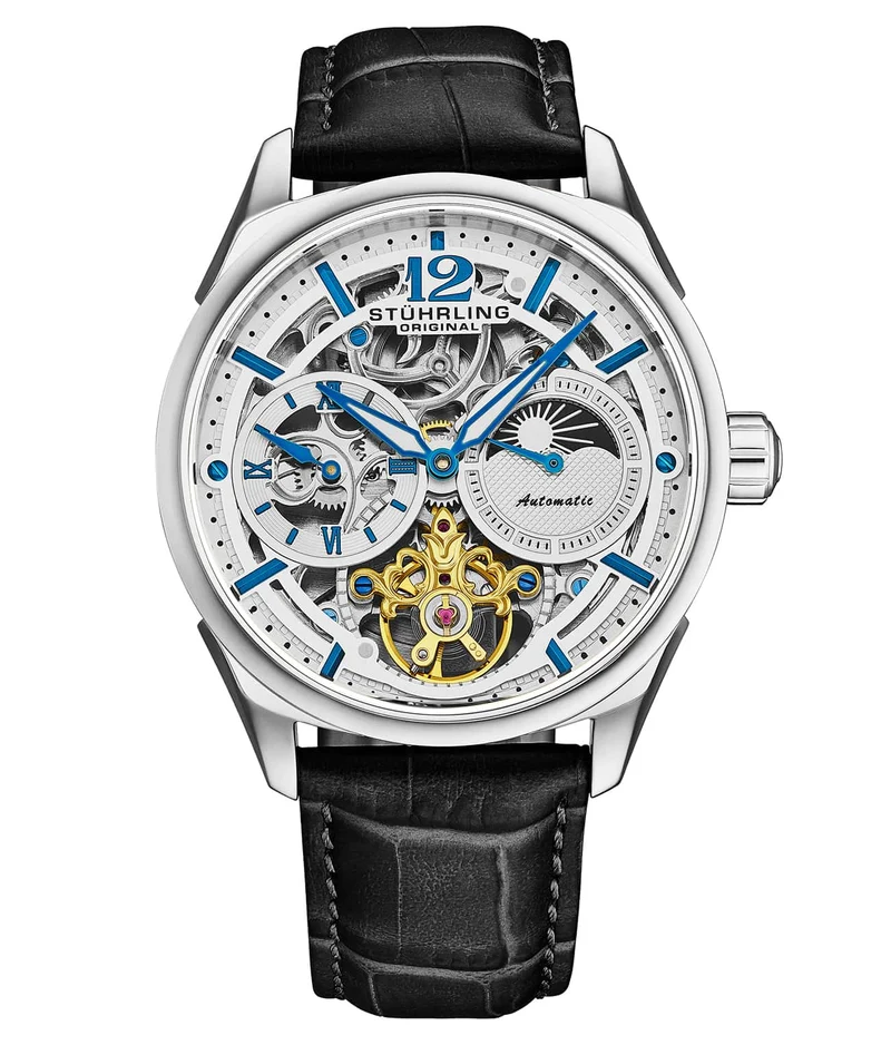 Stührling Vanguard 1019 Dual Time Automatic 42mm Skeleton