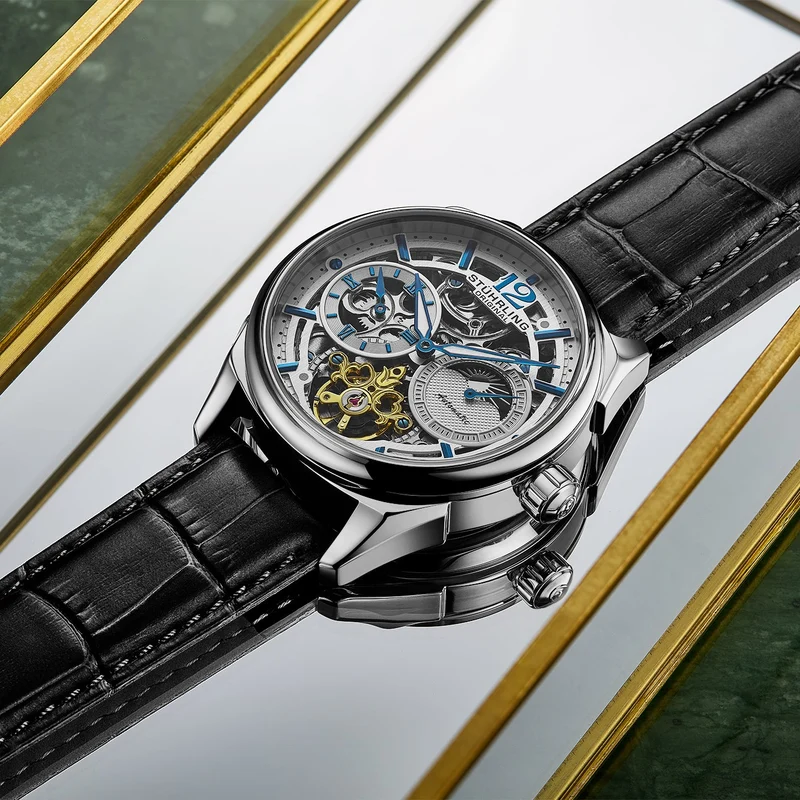 Stührling Vanguard 1019 Dual Time Automatic 42mm Skeleton
