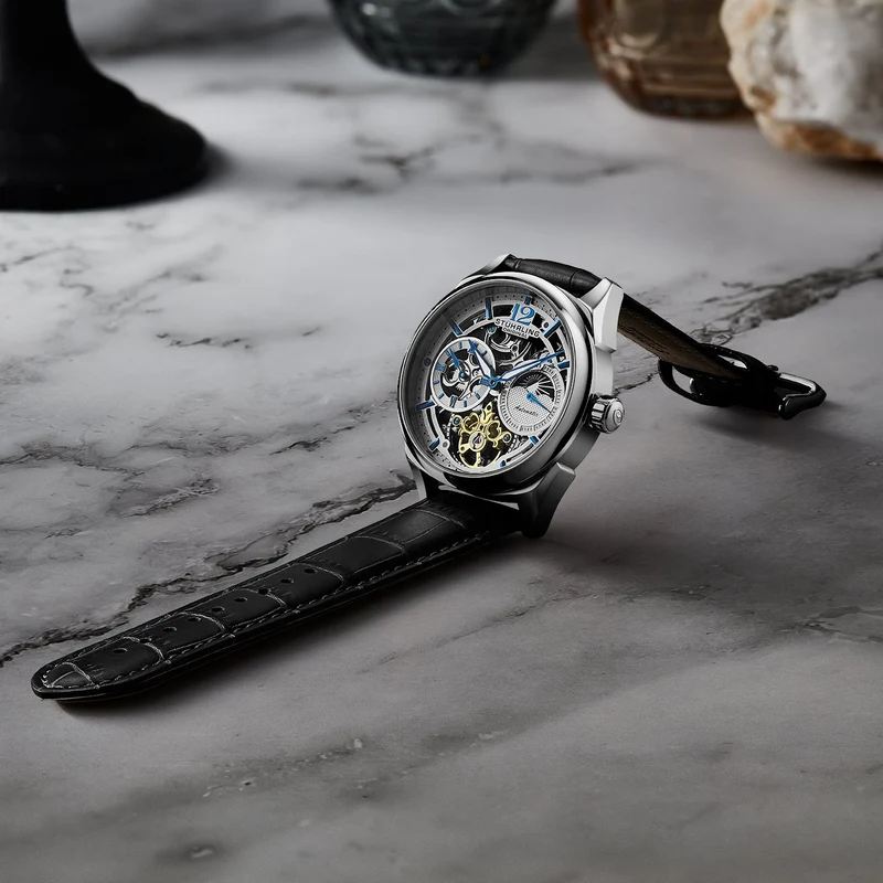 Stührling Vanguard 1019 Dual Time Automatic 42mm Skeleton