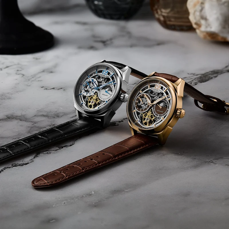 Stührling Vanguard 1019 Dual Time Automatic 42mm Skeleton