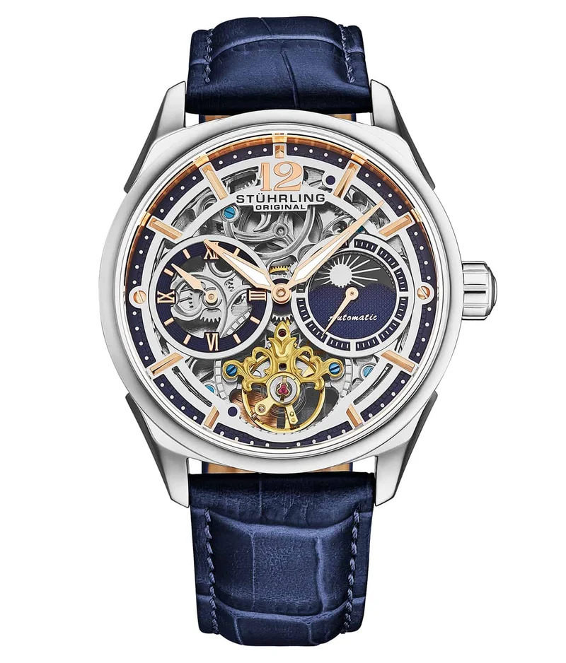 Stührling Vanguard 1019 Dual Time Automatic 42mm Skeleton