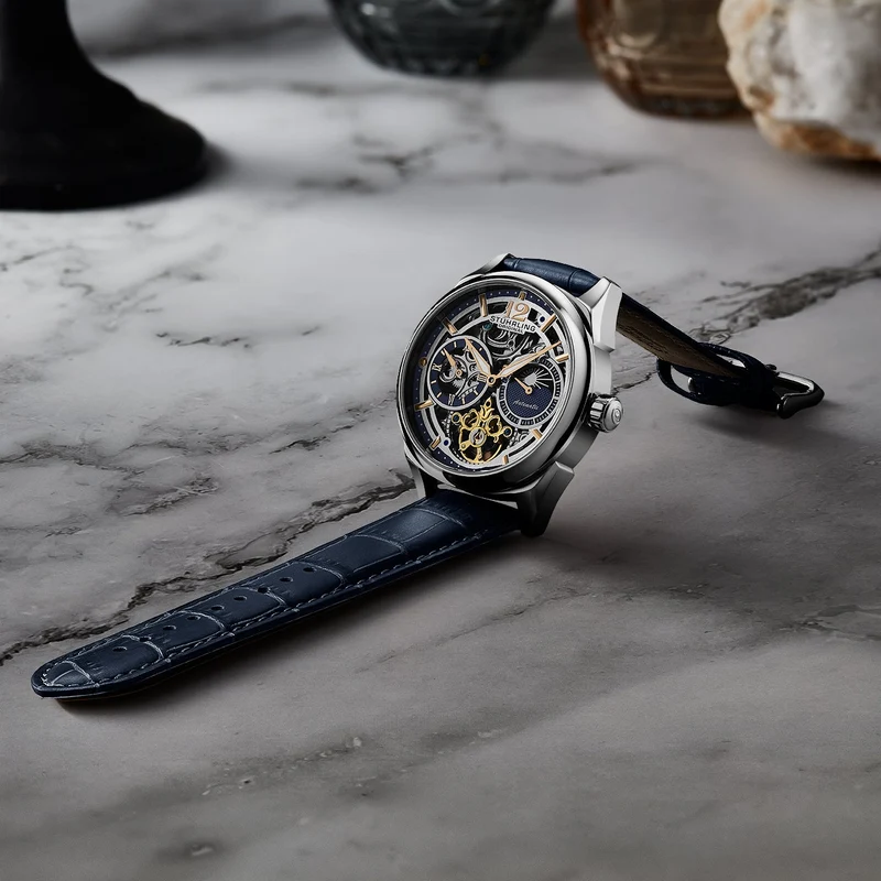 Stührling Vanguard 1019 Dual Time Automatic 42mm Skeleton