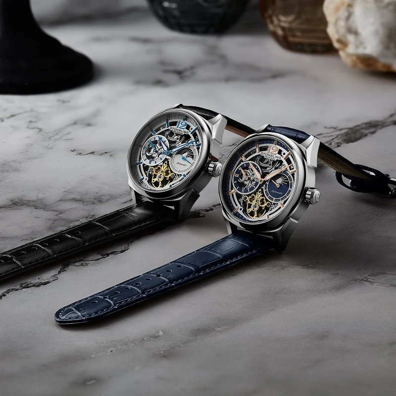 Stührling Vanguard 1019 Dual Time Automatic 42mm Skeleton