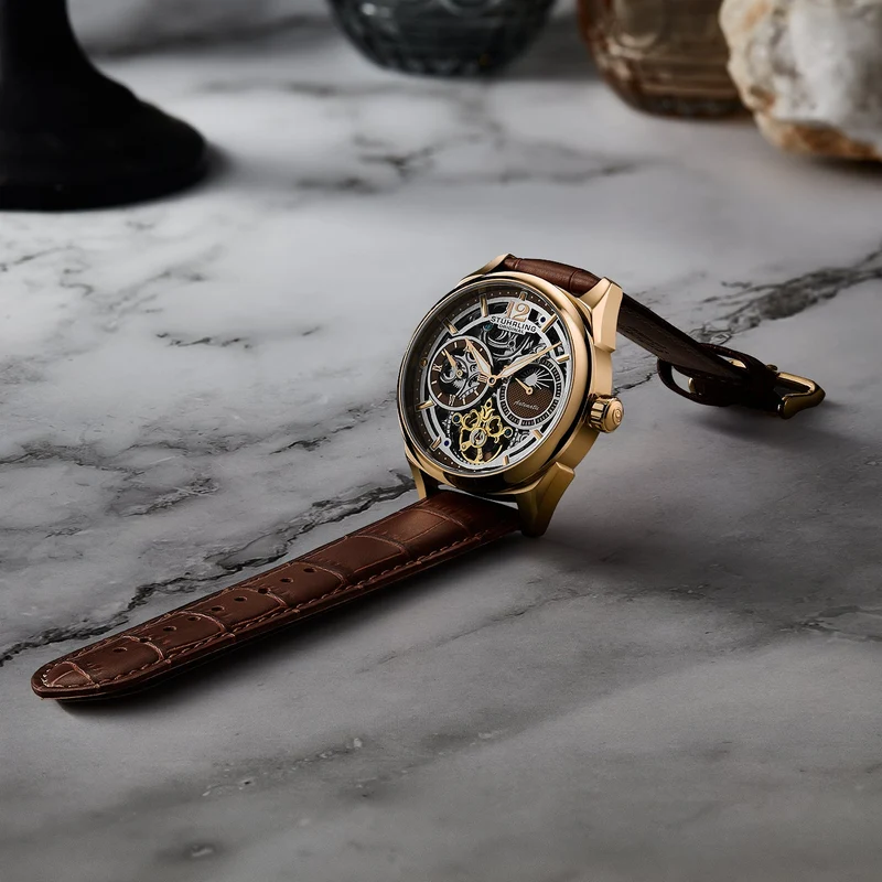 Stührling Vanguard 1019 Dual Time Automatic 42mm Skeleton