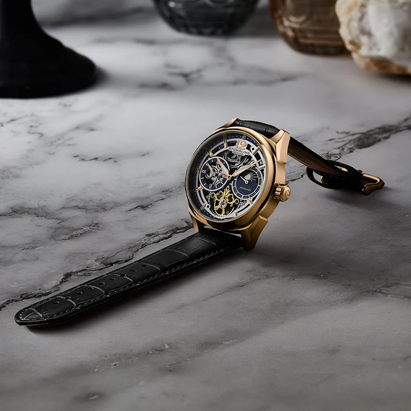 Stührling Vanguard 1019 Dual Time Automatic 42mm Skeleton