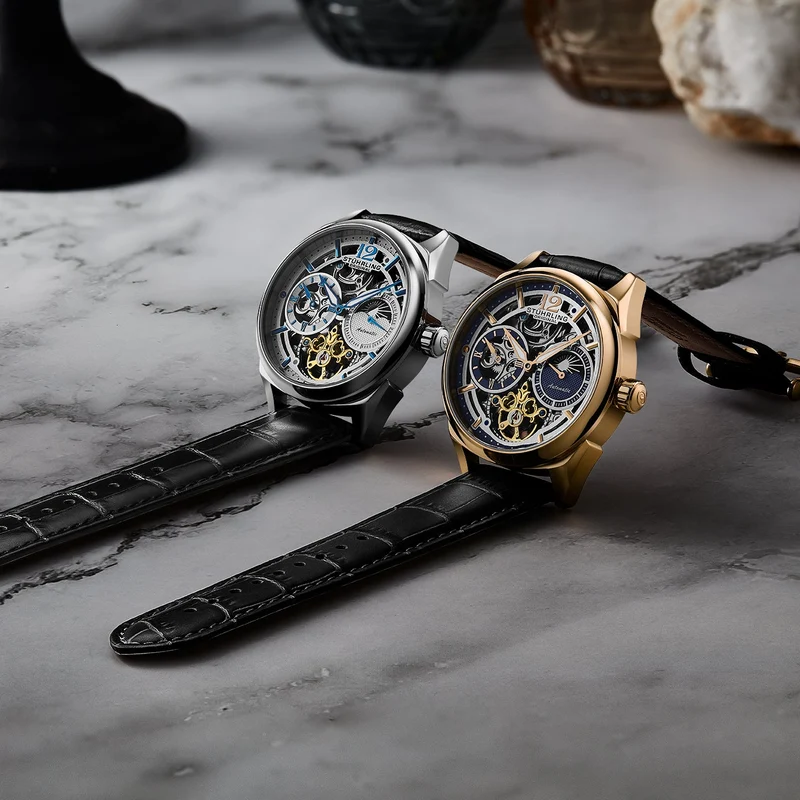 Stührling Vanguard 1019 Dual Time Automatic 42mm Skeleton