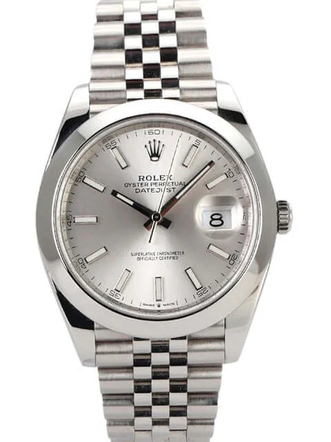 Rolex Datejust 41 Edelstahl 126300 Silber Jubile-Band