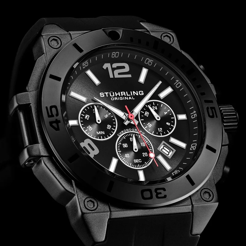 Stührling Spectra 4054 Japanese Quartz Chronograph 50mm Watch