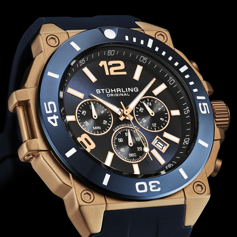 Stührling Spectra 4054 Japanese Quartz Chronograph 50mm Watch