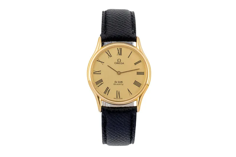 Omega De Ville gilt-brass quartz men's watch 191.0077 Vintage [2603877]