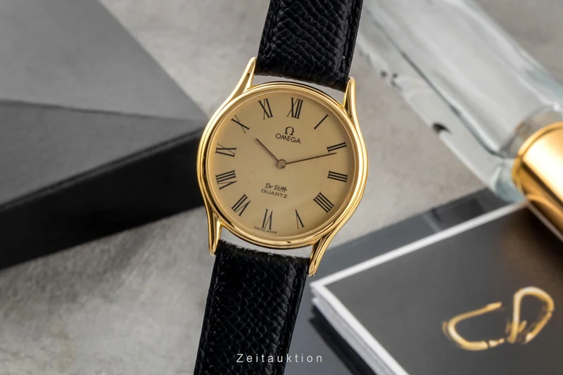 Omega De Ville gilt-brass quartz men's watch 191.0077 Vintage [2603877]
