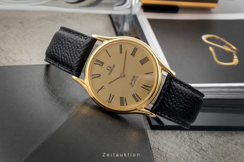 Omega De Ville gilt-brass quartz men's watch 191.0077 Vintage [2603877]