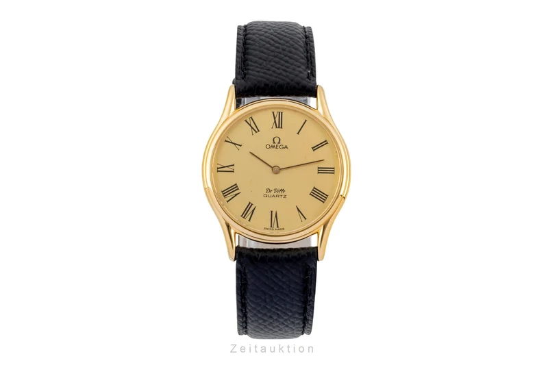 Omega De Ville gilt-brass quartz men's watch 191.0077 Vintage [2603877]