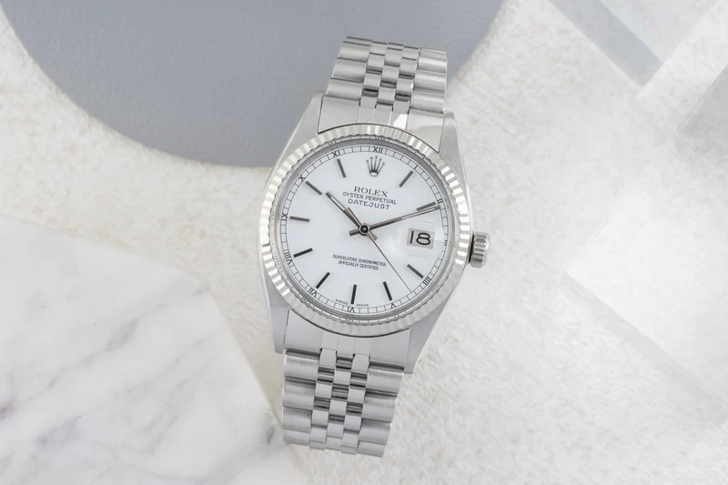 Rolex Datejust steel / white gold automatic men's watch 16014 Vintage [2604064]