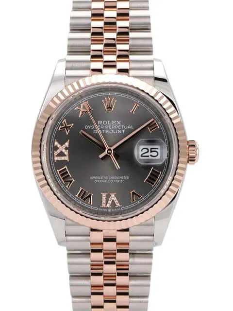Rolex Datejust 36 126231 Rhodium Römisch Diamant Jubile-Band