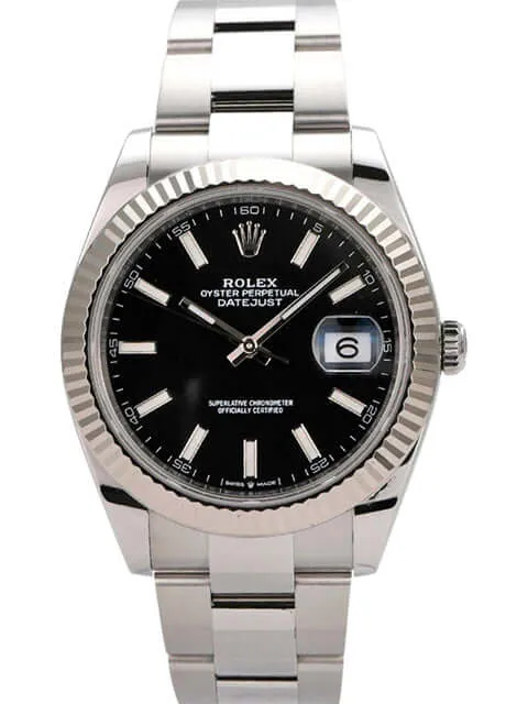 Rolex Datejust 41 Edelstahl Weißgold 126334 Schwarz