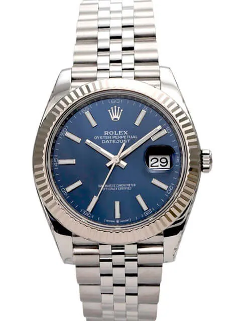 Rolex Datejust 41 Edelstahl Weißgold 126334 Blau Jubile-Band
