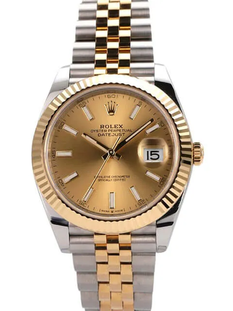 Rolex Datejust 41 Edelstahl Gelbgold 126333 Champagner Jubile