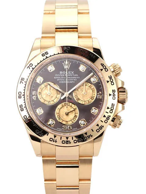 Rolex Cosmograph Daytona 116508 Gelbgold Dunkles Perlmutt Diamant