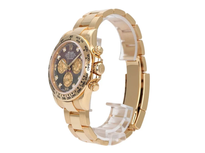 Rolex Cosmograph Daytona 116508 Gelbgold Dunkles Perlmutt Diamant