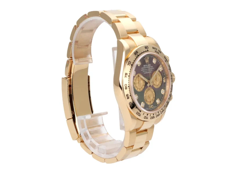 Rolex Cosmograph Daytona 116508 Gelbgold Dunkles Perlmutt Diamant