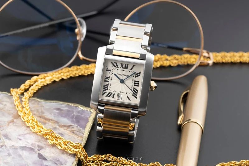 Cartier Tank Francaise steel / gold automatic unisex W51005Q4 [2603538]