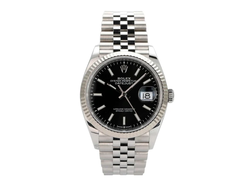 Rolex Datejust 36 Oystersteel Weißgold 126234 Schwarz Jubile-Band