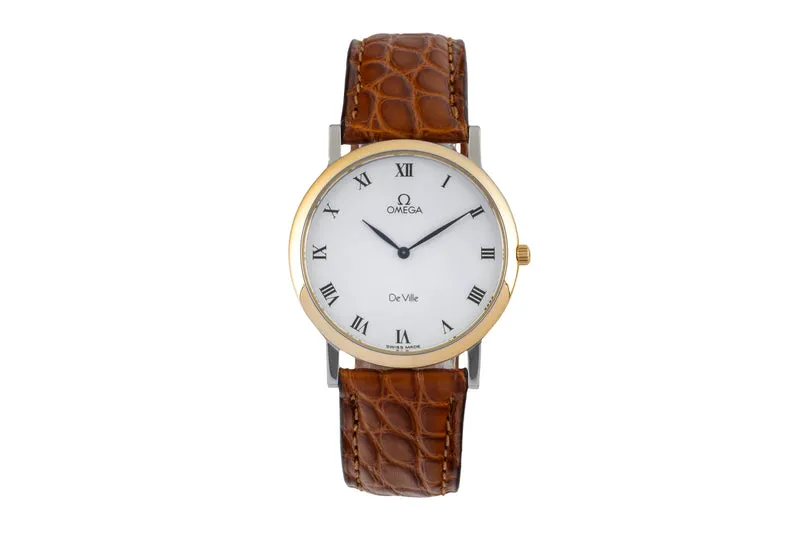 Omega De Ville steel / gold quartz men's watch 195.2378 [2603916]