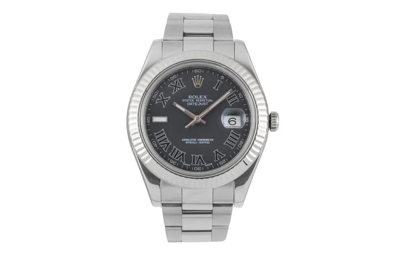 Rolex Datejust steel / white gold automatic men's watch 116334 [2604386]
