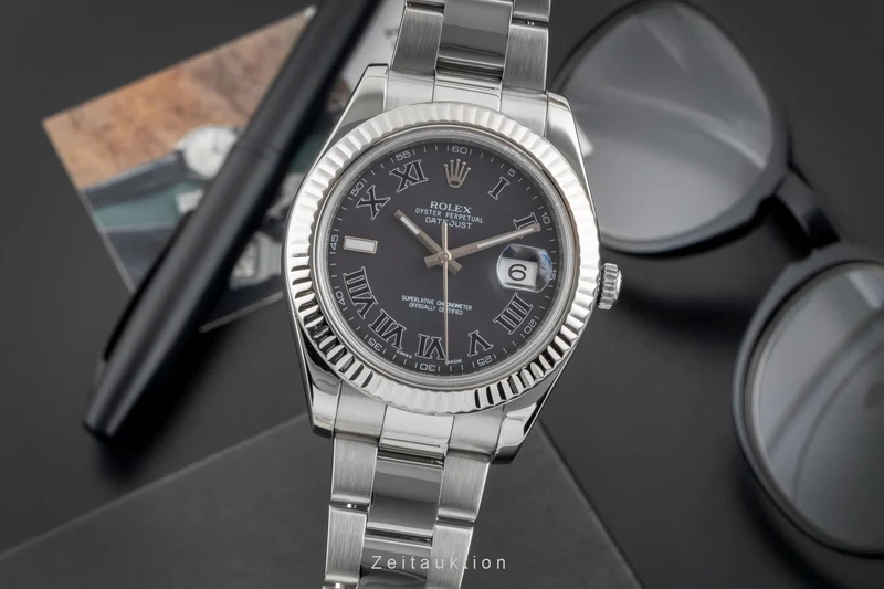 Rolex Datejust steel / white gold automatic men's watch 116334 [2604386]