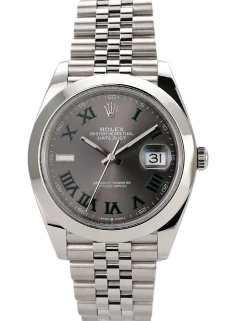 Rolex Datejust 41 Edelstahl 126300 Rhodium Römisch Jubile-Band
