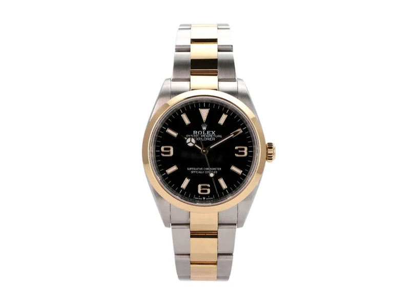 Rolex Explorer 36 Edelstahl Gelbgold 124273