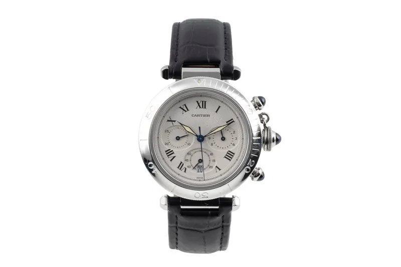 Cartier Pasha chronograph steel quartz men's watch W3101855 [2603612]