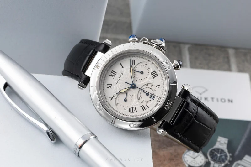 Cartier Pasha chronograph steel quartz men's watch W3101855 [2603612]