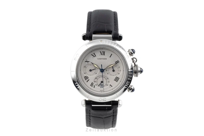 Cartier Pasha chronograph steel quartz men's watch W3101855 [2603612]