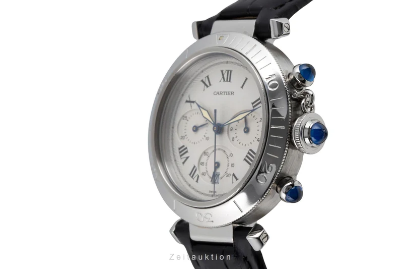 Cartier Pasha chronograph steel quartz men's watch W3101855 [2603612]