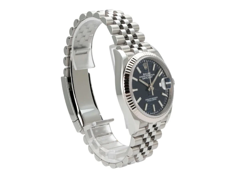 Rolex Datejust 36 Oystersteel Weißgold 126234 Blau Riffelmuster Jubile-Band