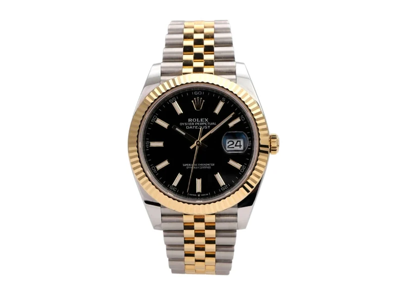 Rolex Datejust 41 Edelstahl Gelbgold 126333 Schwarz Jubile-Band
