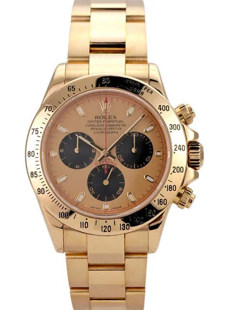 Rolex Cosmograph Daytona 116528 Gelbgold Champagnerfarben Schwarz