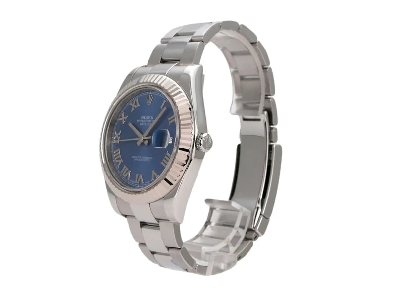 Rolex Datejust II 116334 Edelstahl / Weißgold Blau Römisch