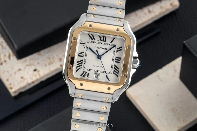 Cartier Santos steel / gold automatic men's watch W2SA0006 LP: 14000EUR [2603941]