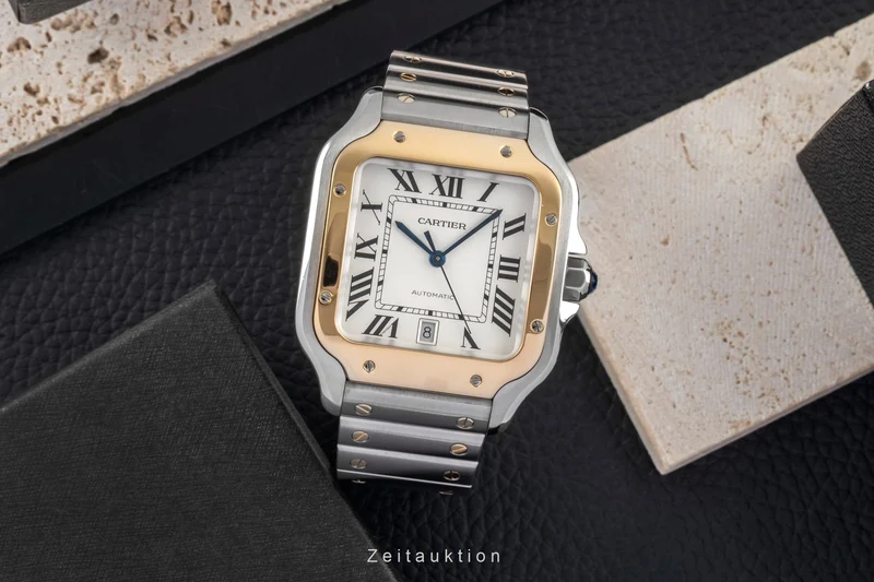 Cartier Santos steel / gold automatic men's watch W2SA0006 LP: 14000EUR [2603941]